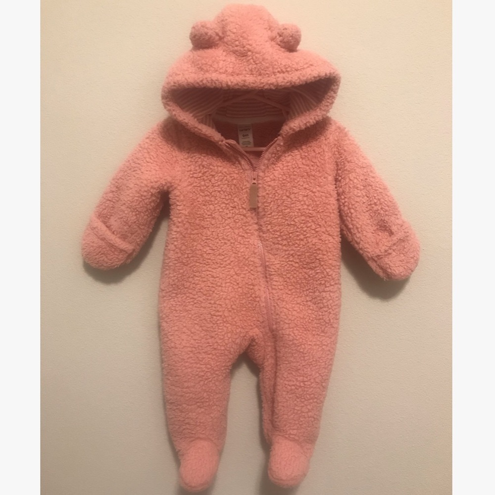 Carters Sherpa Hooded Bunting Snow Suit Pink
